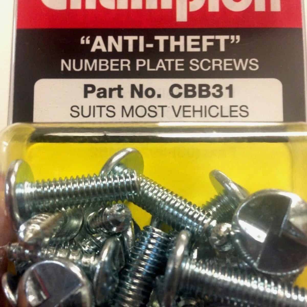 Champion AntiTheft Number Plate Screws Cbb31 Hendra Hardware
