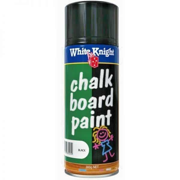 White Knight Chalk Board Paint Spray 300g Black