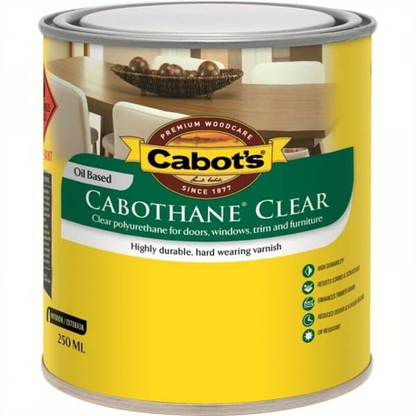 Cabots Cabothane Clear Oil Based Polyurethane Varnish 250ml Gloss
