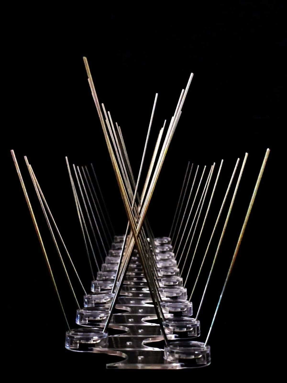 Bird spikes on a ledge