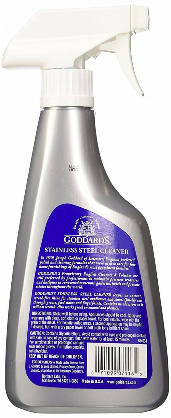 Goddards Stainless Steel Cleaner Product backside image