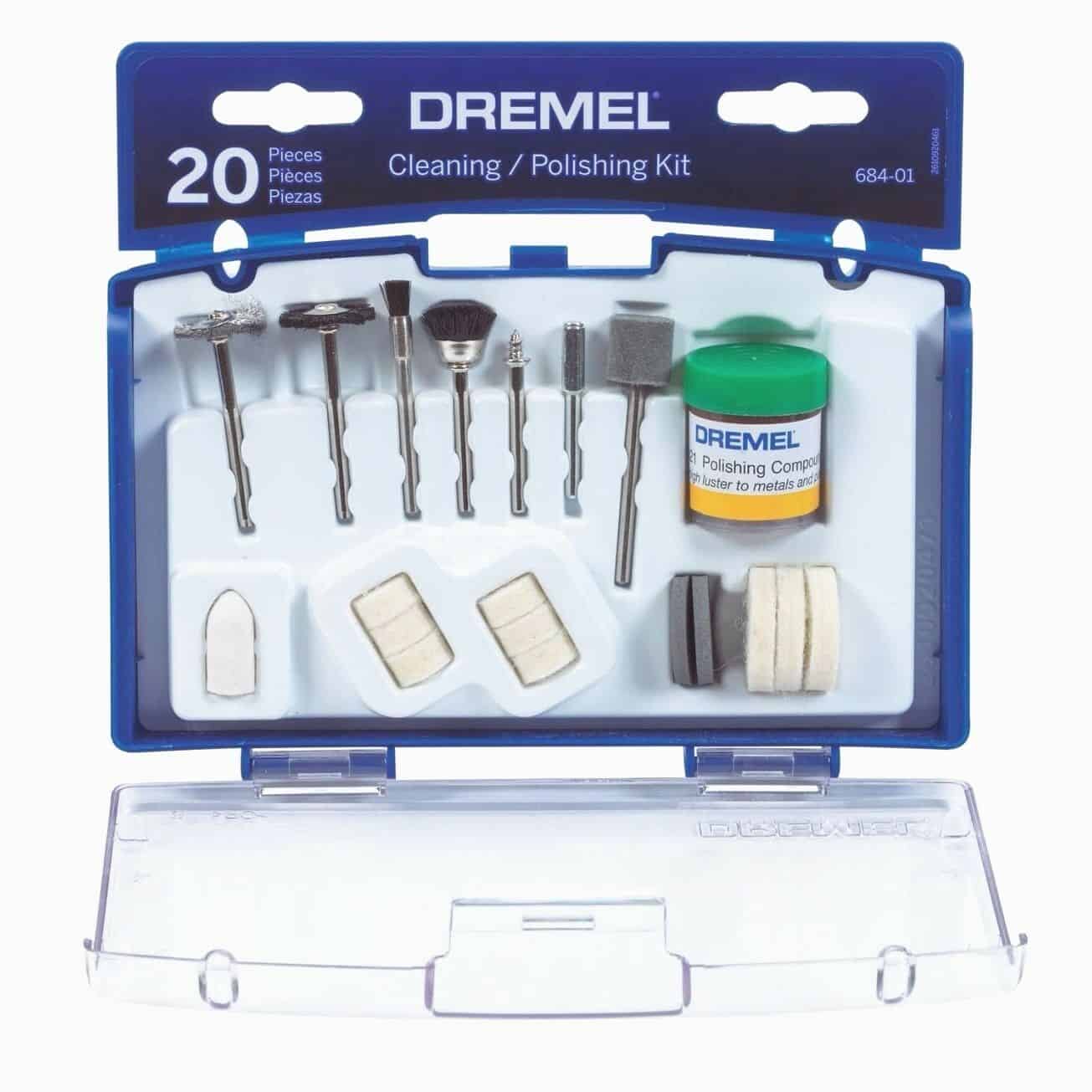 Dremel 684 Polishing Kit - Box with 20 Cleaning and Polishing Accessories  and Polishing Paste for Multifunctional Rotary Tools
