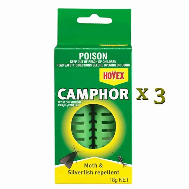 Moth and Silverfish Repellent HOVEX Camphor 18g x 3 Packs
