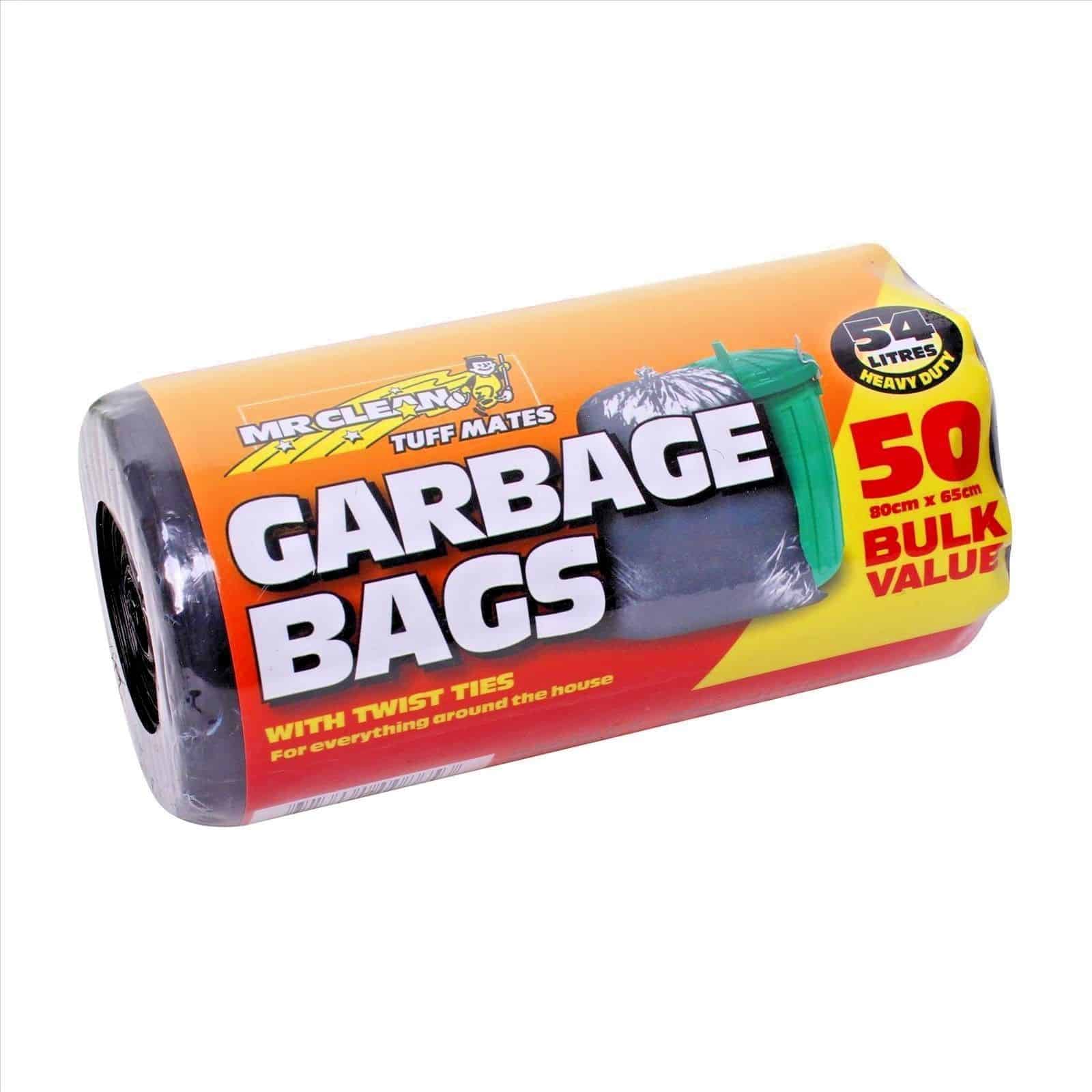 Mr Clean GARBAGE BAGS 54 Litres 80cm x 65cm - 50 Pk