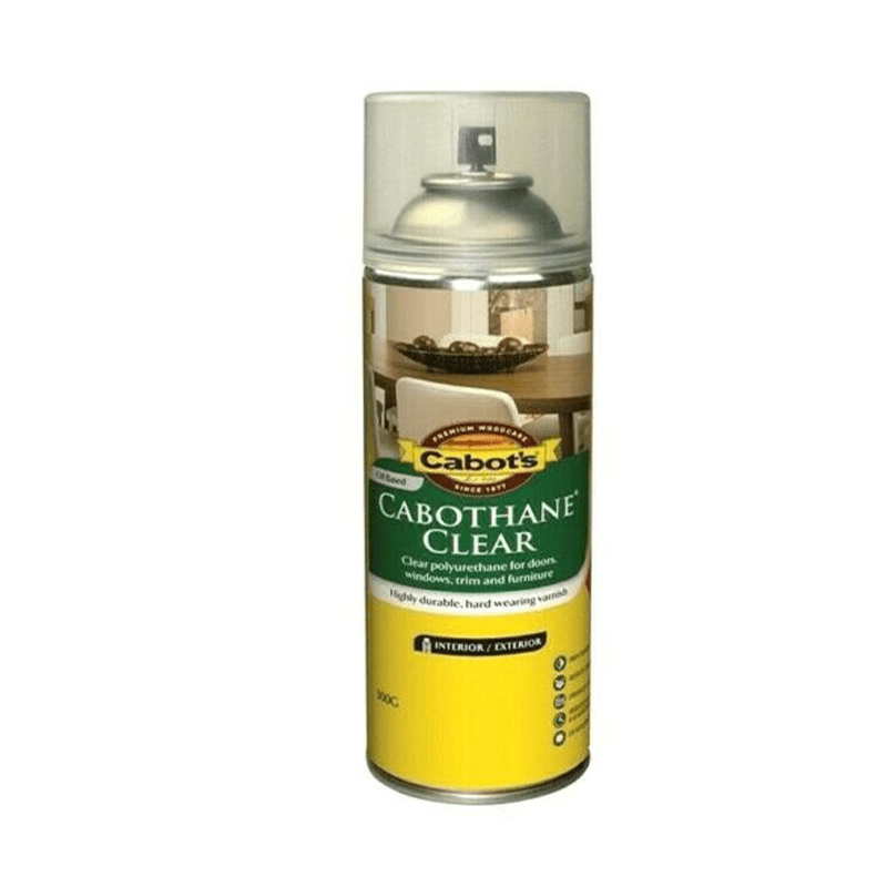Polyurethane Spray 300g Satin Cabots Cabothane Clear Oil Based