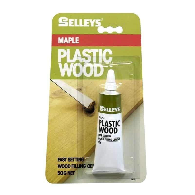 Wood Filling Cement 50g Selleys Maple PLASTIC WOOD Fast Setting